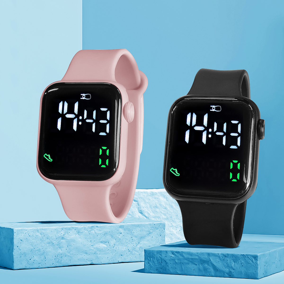 New 2PCS Student Minimalist Sm - مراجعة Smartwatch Icon وسعره