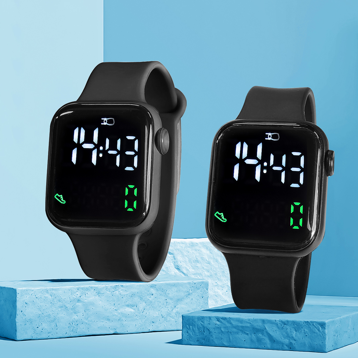 New 2PCS Student Minimalist Sm - مراجعة Smartwatch Icon وسعره