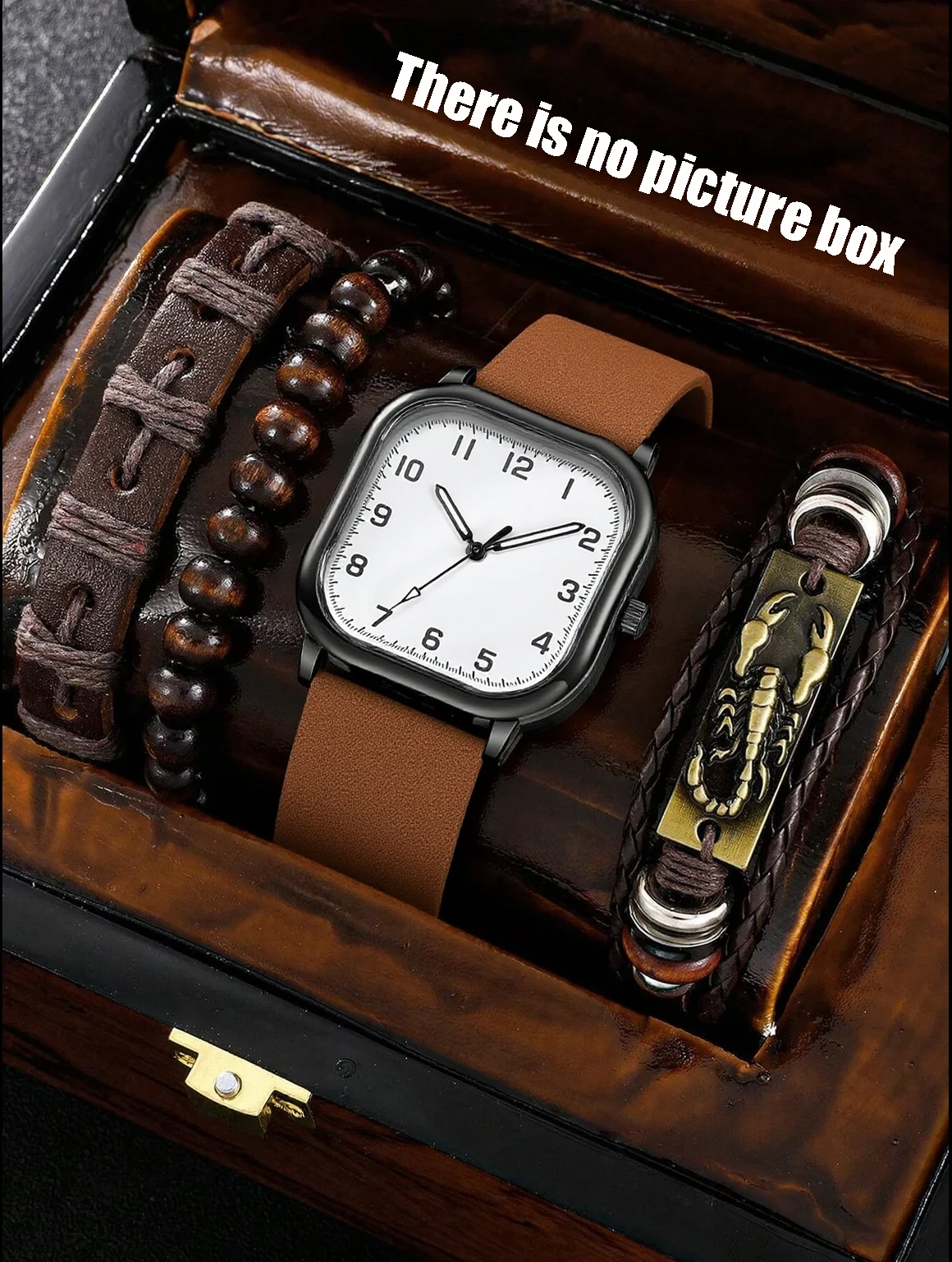 No gift box; men's leather str - مراجعة Accessories With Watch وسعره