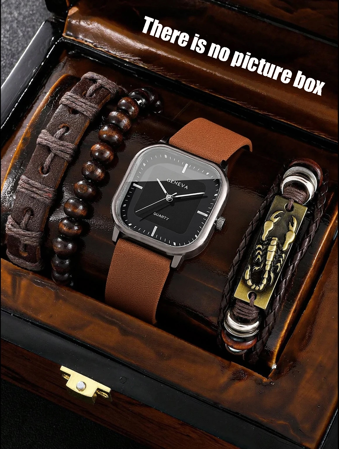 No gift box; men's leather str - مراجعة Accessories With Watch وسعره