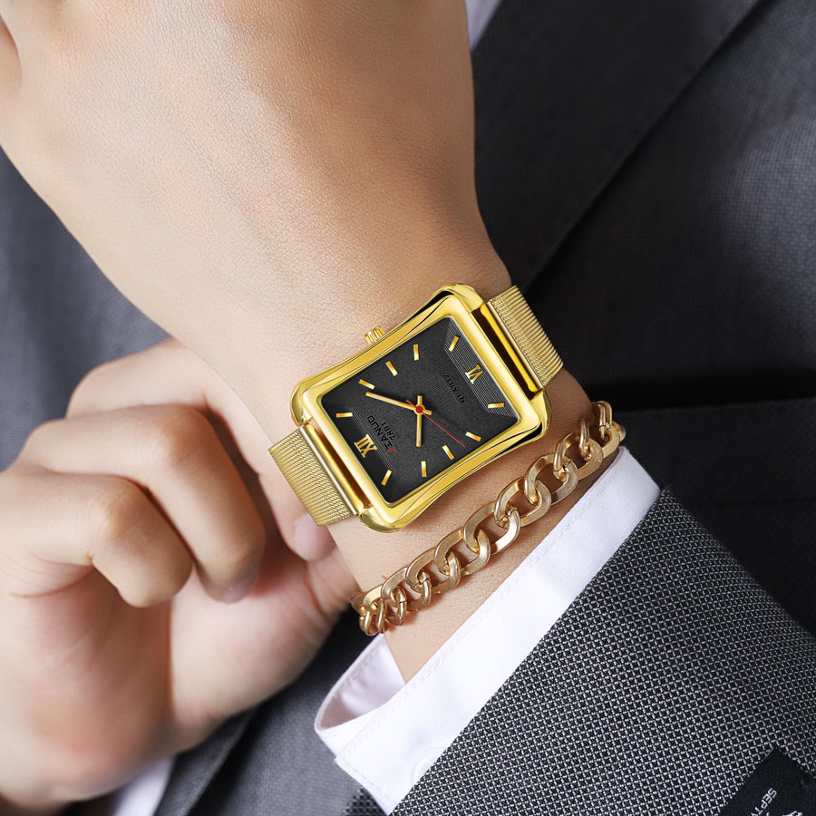 2024 New Trendy Men's Square W - مراجعة Stainless Mesh Band وسعره