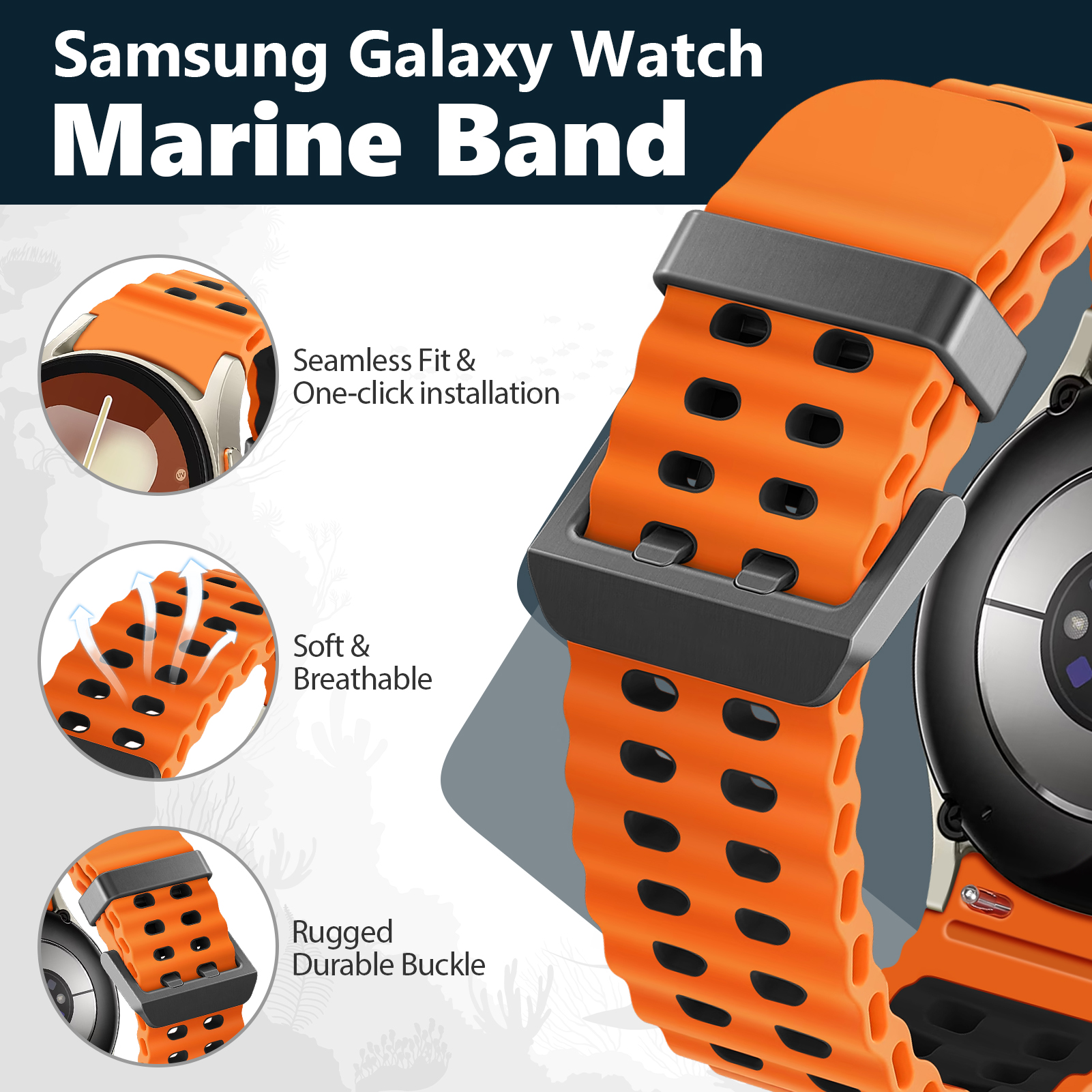 Marine Band for Samsung Galaxy - مراجعة Samsung Smartwatch Ultra Accessories وسعره