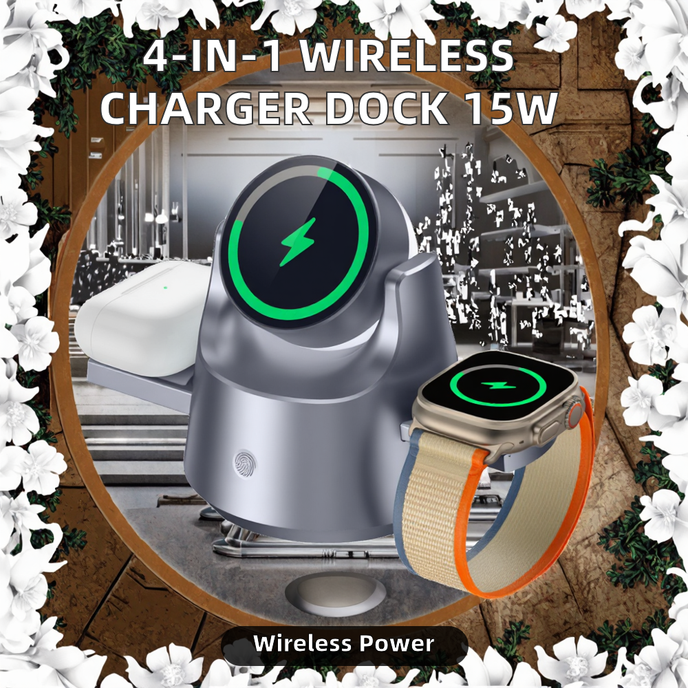 4 in 1 15W Wireless Charger Ch - مراجعة Wireless Charger Watch وسعره