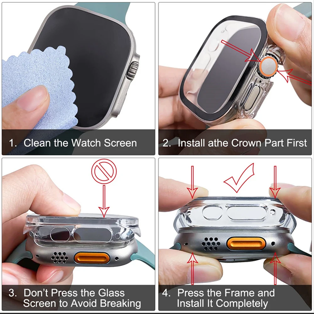 Glass+case For Apple Watch Ult - مراجعة Smartwatch Band Accessories وسعره
