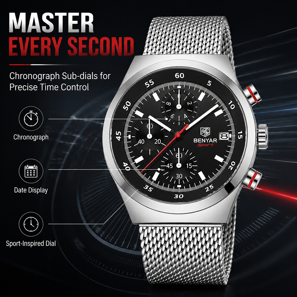 BENYAR Top Luxury Brand Men's  - مراجعة Accessories With Watch وسعره