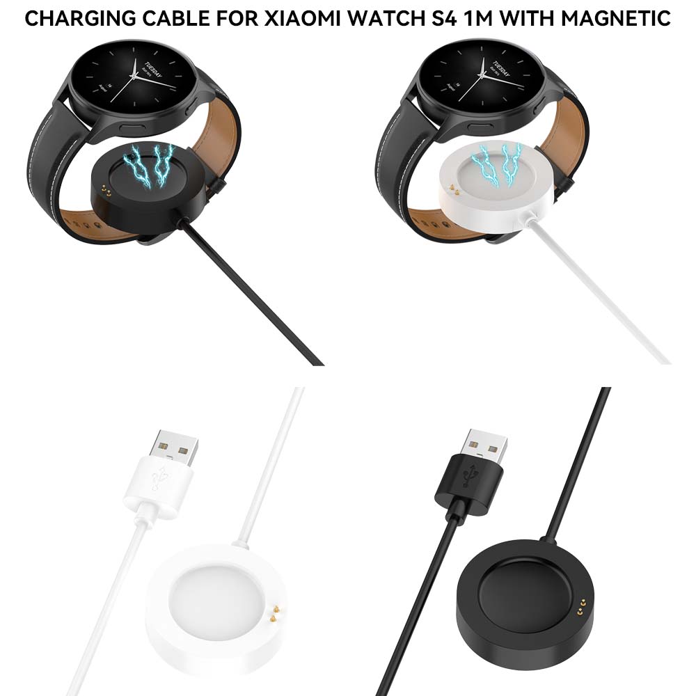 White Charger Cable For Xiaomi - مراجعة Xiaomi Smartwatch S4 Accessories وسعره